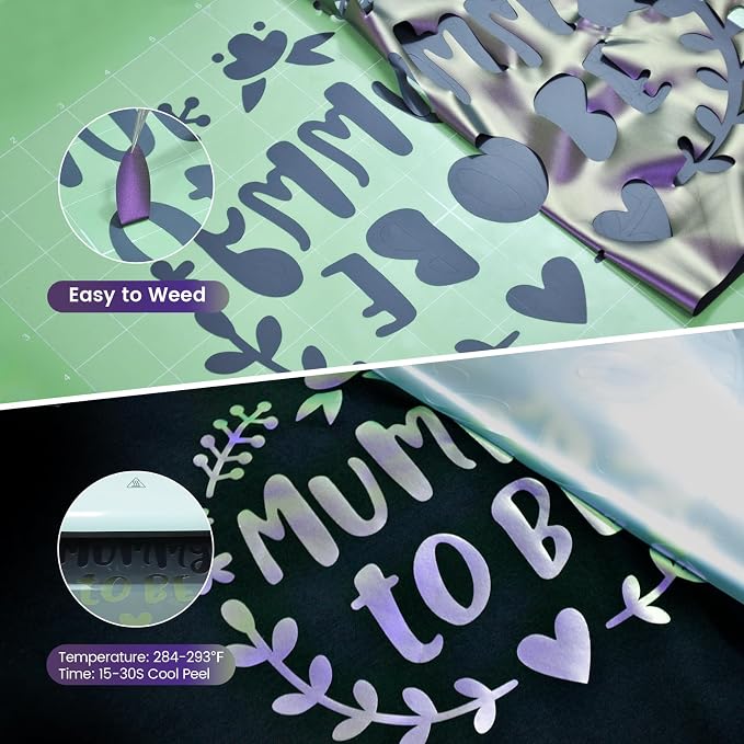 Chameleon HTV Heat Transfer Vinyl, Iron On Vinyl Purple to Bronze 12" x6ft |