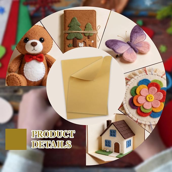 12 Pcs Felt Sheets, 7x11 Inch Stiff Felt
