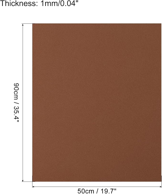 MECCANIXITY EVA Foam Sheets Coffee Brown 19.7 Inch x 35.4 Inch 1mm Thick Crafts