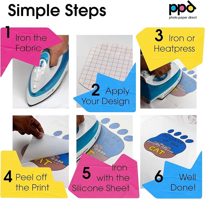 PPD 10 Sheets 11x17" Iron-on Heat Transfer Paper Dark Fabrics Inkjet | Vibrant