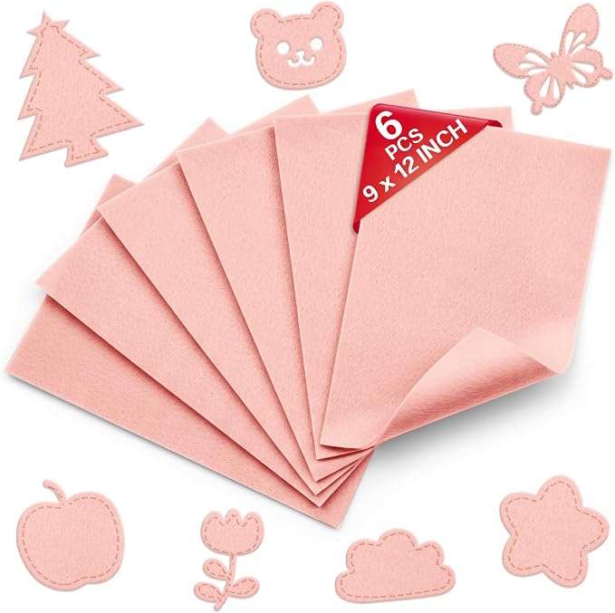 Peach Soft Felt Sheets for Crafts, 1.6mm Thick, Kids' Crafts, DIY Projects