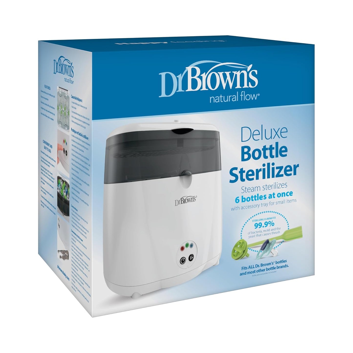 Dr. Brown's Deluxe Electric Sterilizer for Baby Bottles and Other Baby Essentials & Anti-Colic Options+ Baby Bottles, Narrow, 4 oz, 4pack