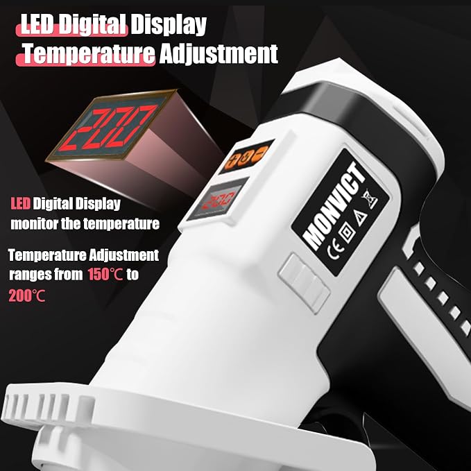 MONVICT Cordless Digital Display Hot Glue Gun