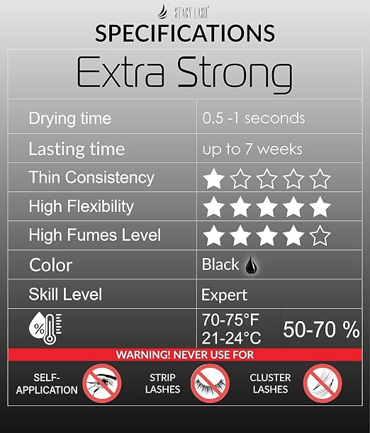 STACY LASH Extra Strong Eyelash Extension Glue / 0.5-1 Sec Dry/Retention – 8