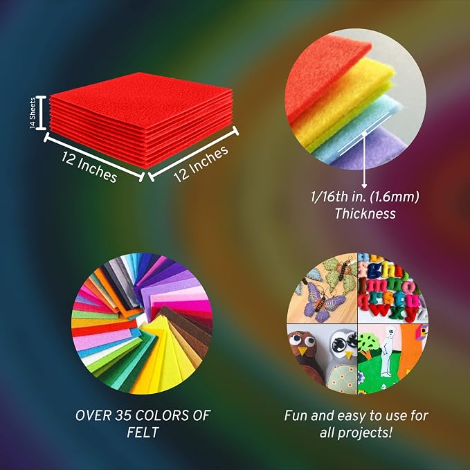 FabricLA Acrylic Felt Sheets for Crafts