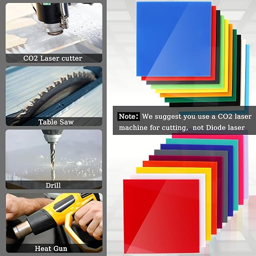 Adrattnay Acrylic Sheets 1/8" Thick, Opaque Colored Acrylic Panels