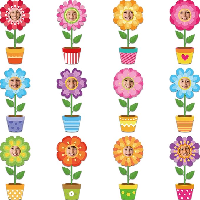 48 Set Flower Cutouts with Photo Space