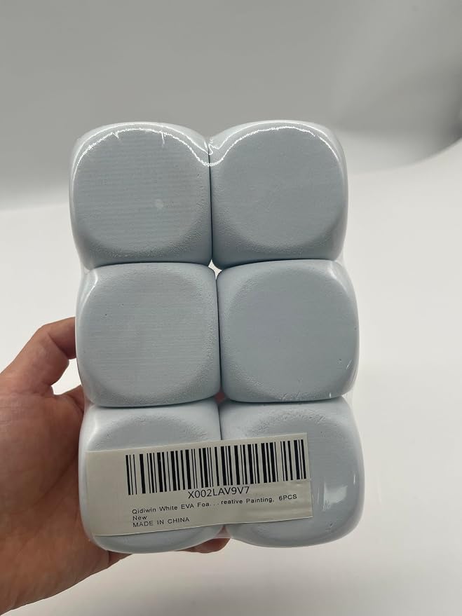 White EVA Foam Dices for Kids Graffiti, Building Blocks, Creative Painting