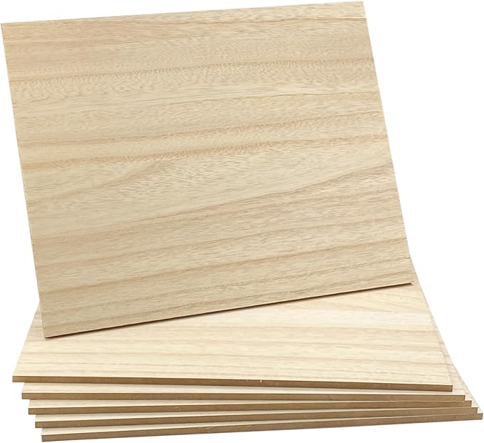 6 Pack MDF Wood Boards 11"x14"-1/4th inch Thick Wooden Planks, Double Sided