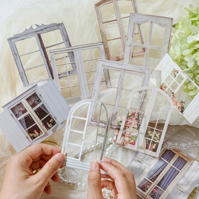 Vintage Scrapbook Paper Window Cutout Stickers