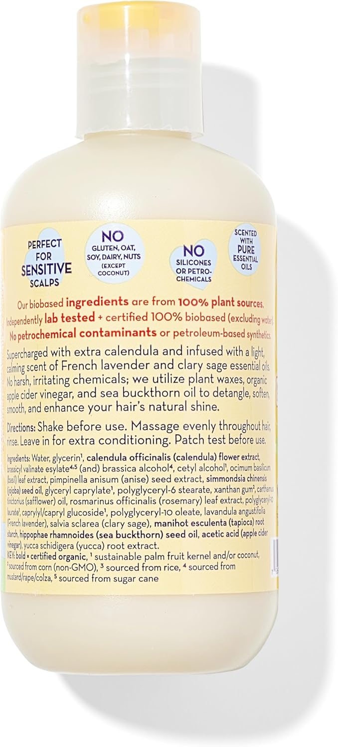 California Baby Calendula Hair Conditioner | 100% Plant-Based Kids Conditioner | Rinse-out or Leave in Conditioner | Lavender Scent | 251 mL / 8.5 oz