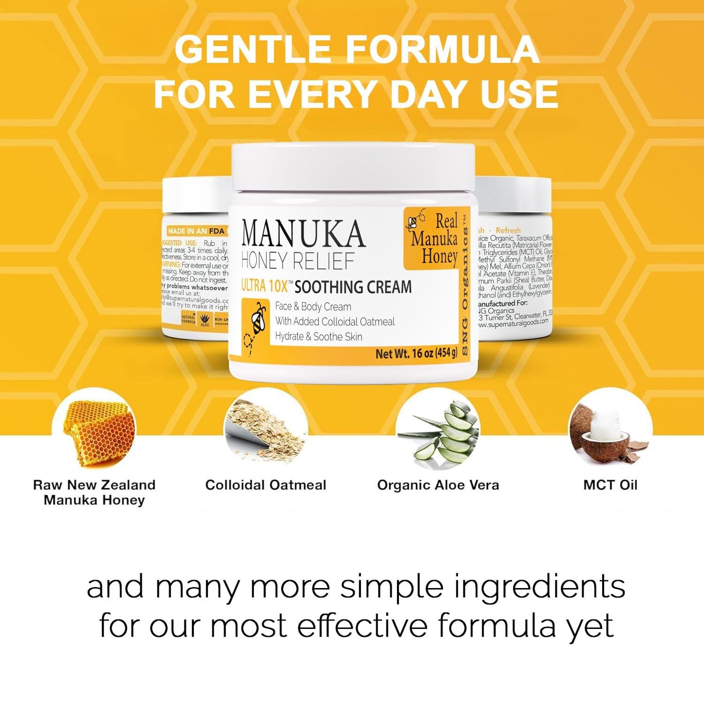 Super Natural Goods Manuka Honey Cream (8oz) – Hydrating Lotion for All Skin Types Suitable for Kids and Adults | Moisturizing Body Cream with Real Manuka Honey Aloe Vera Juice and Cocoa Butter
