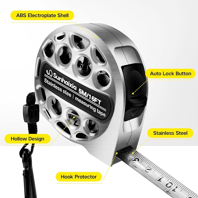 4-in-1 Laser Tape Measure with Laser Level Crosshairs |130ft/40m Laser