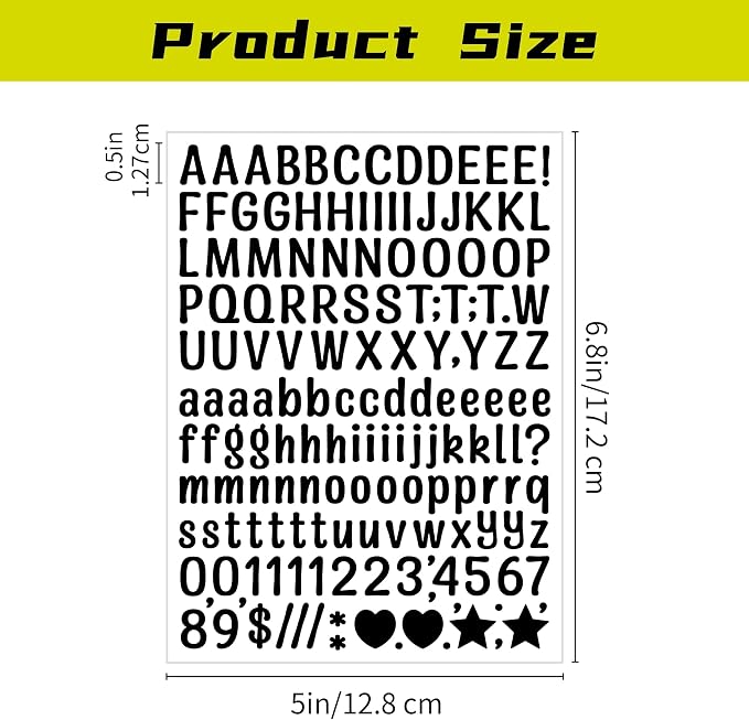 3040Pcs 20 Sheets Small Letter Number Stickers, 0.5inch Colorful Self-Adhesive