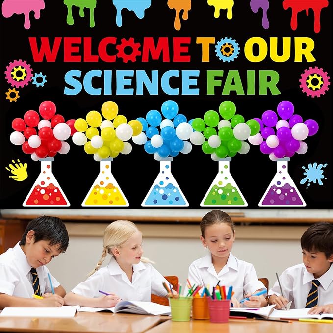 Science Bulletin Board Set 3D Balloon Welcome to Our Science Fair Board Craft
