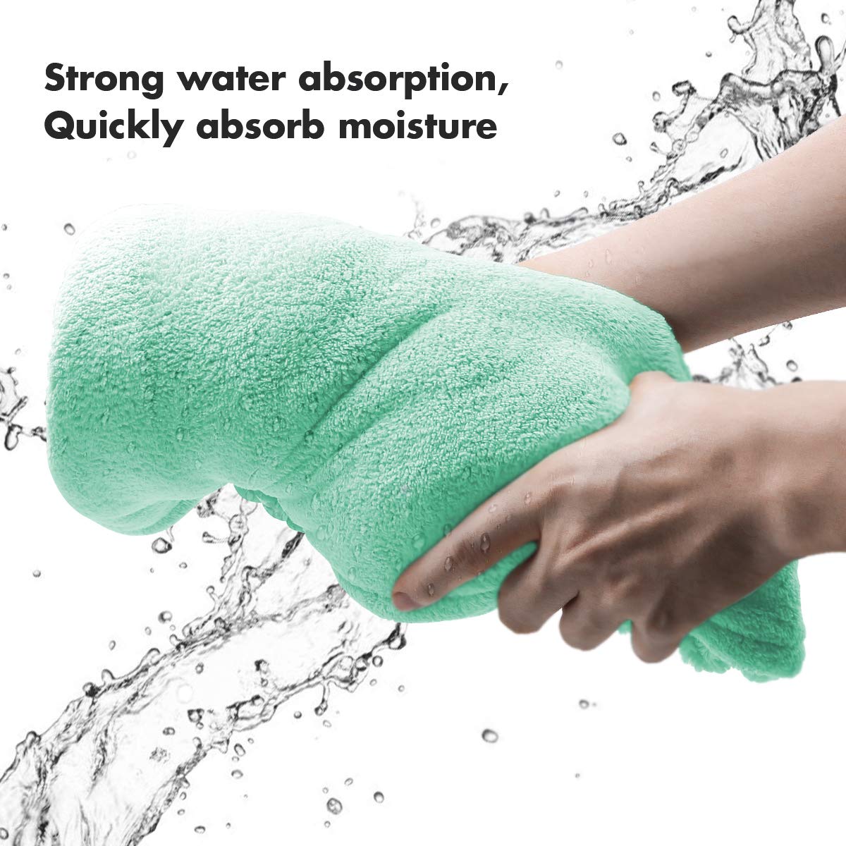 ROMASA Toddler Hooded Bath Towel Ultra Soft Towel Highly Absorbent Bathrobe Blanket for Boys Girls- 27.5" x 55"(Green Shark-Shape)