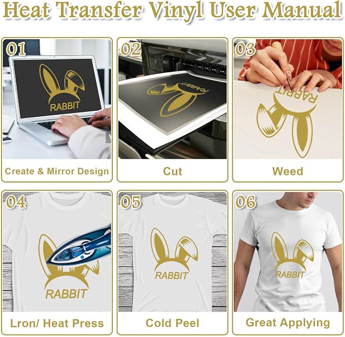 Flasoo Heat Transfer Vinyl Rolls, Compatible
