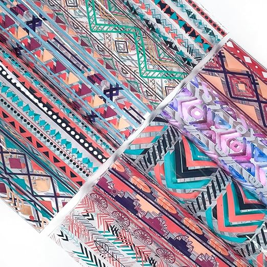 ONEART | 10 Pieces Bohemian Printed Clear PVC Vinyl Sheets, A4 Size Ethnic Boho