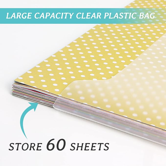 Caydo 12 Pcs Scrapbook Paper Storage