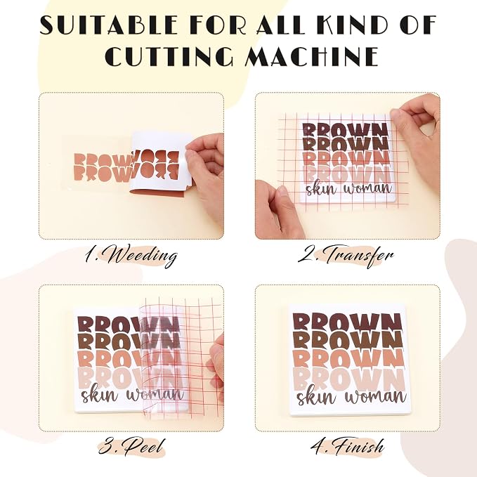 Tintnut Skin Tone Permanent Vinyl 8 Sheets 12x10in Permanent Adhesive Vinyl |