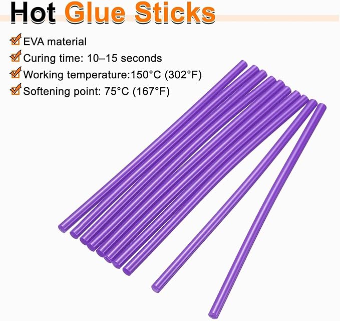 HARFINGTON 10pcs Hot Glue Sticks 0.28" Dia x 3.94" Long EVA Mini Hot Melt