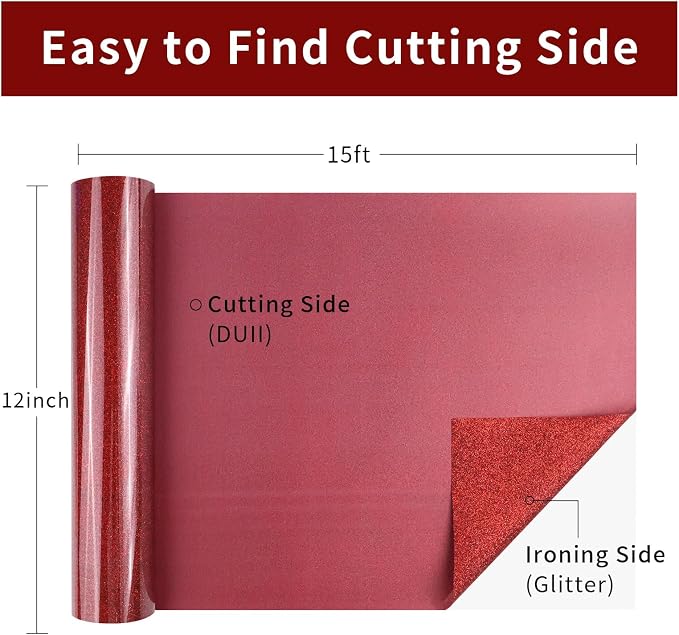 Glitter HTV Heat Transfer Vinyl, Sparkle HTV Compatible