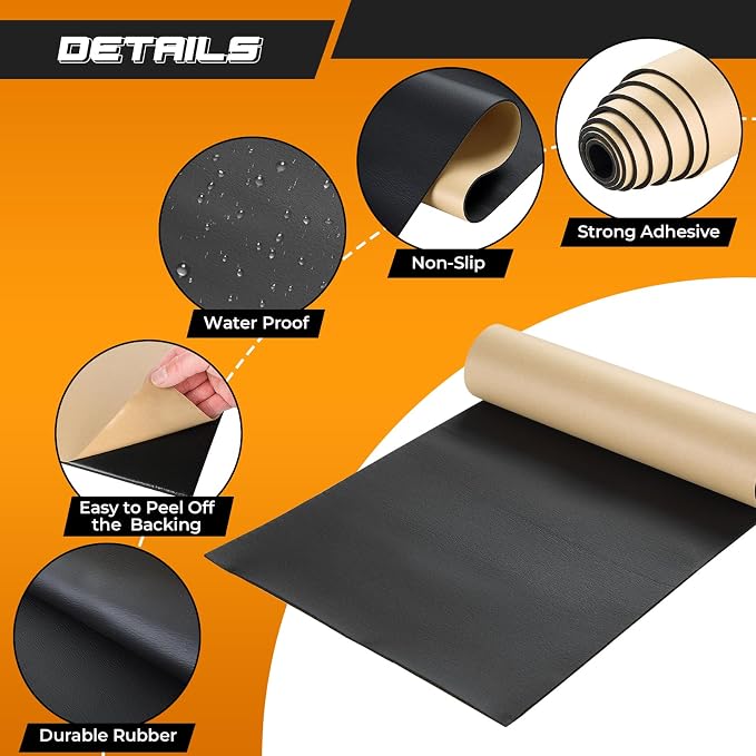 NATGAI Sponge Neoprene with Adhesive Foam Rubber Sheet 1/8” Thick X 12” Wide X