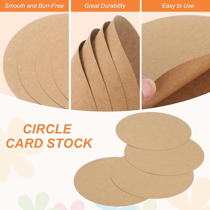 MECCANIXITY 24 Pcs Circle Card Stock, 4.7 Inch Round Cutouts Paper Thick