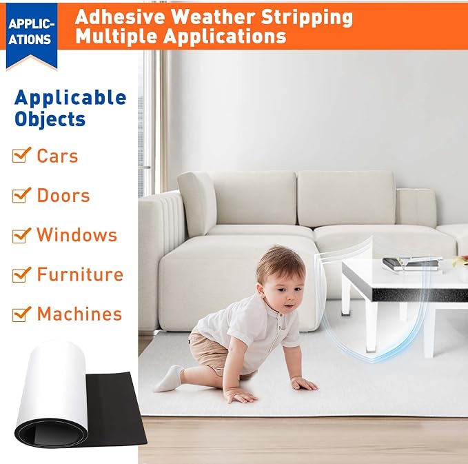 MAGZO Adhesive Sponge Neoprene Foam Padding, 1/2" Thick x 12" x 59",