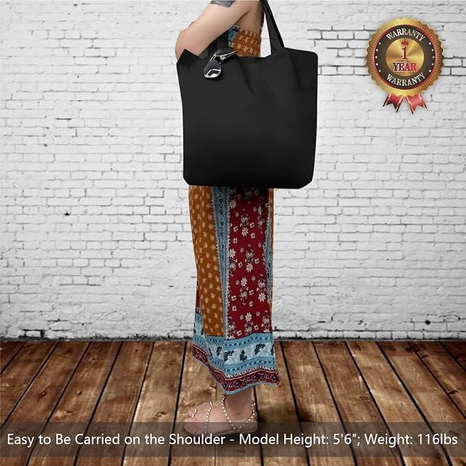 TOPDesign 12-Pack Super Strong Large 12oz Cotton Canvas Tote Bags, Reusable