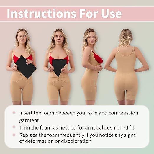 5 Pack Lipo Foam Pads, Tummy Tuck, Flattening Abdominal Compression Garments