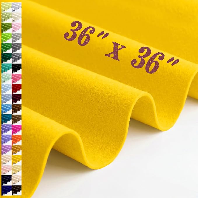 Large Felt Fabric Sheet 36 x 36 Inch, 1.6mm Thick | Soft nonwoven felt
