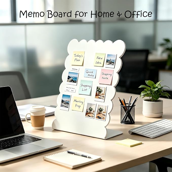 2 Pack Metal White Scalloped Magnet Display Board