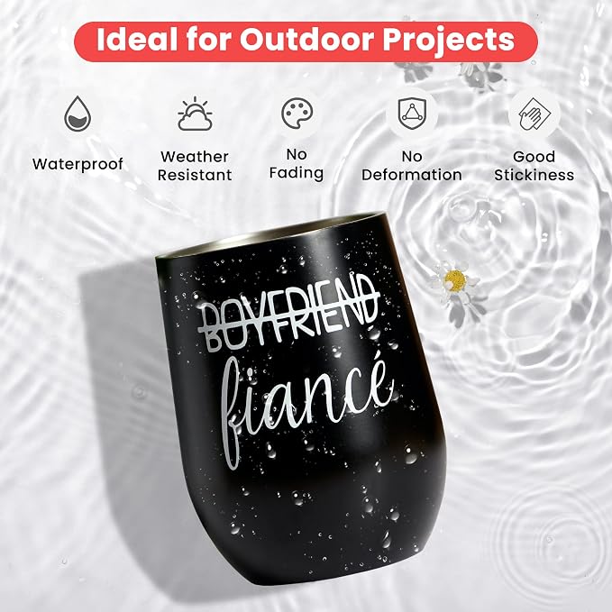 White Vinyl, Matte White Permanent Vinyl -12" x 11 FT