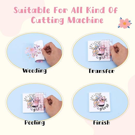 Tintnut Candy Flowers Permanent Vinyl 12x10in 12 Pcs Self Adhesive Vinyl | Boho