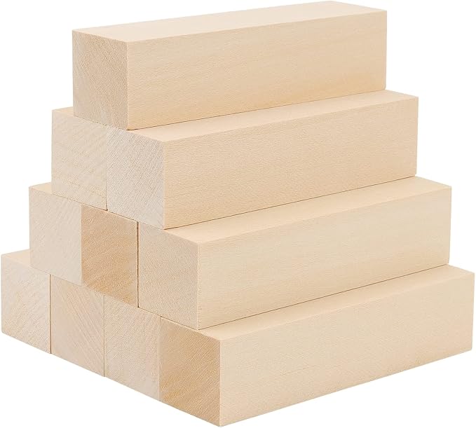 JOIKIT 30 Pack 4 x 1 x 1 Inches Basswood Carving Blocks, Unfinished Soft Wood
