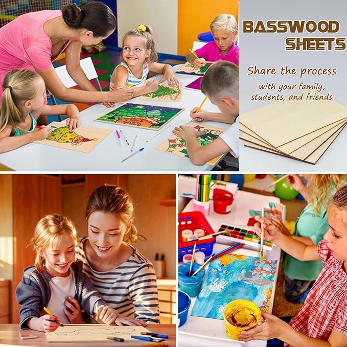 12 Pack Basswood Sheets 9"x12"x1/13, 2mm Basswood