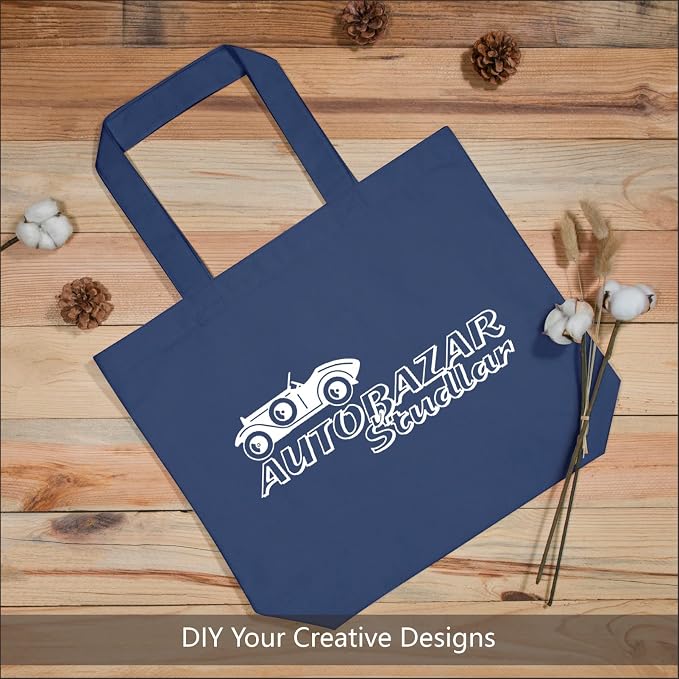 TOPDesign 3-Pack Super Strong Large 12oz Cotton Canvas Tote Bags, Reusable