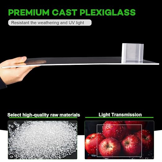 VOISEN 6 Pack Plexiglass Sheets 1/8 Inch Thick, Display Cases, Sneeze Guard