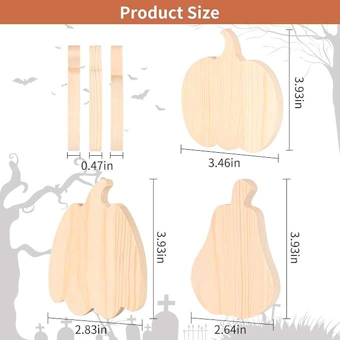 9 Pieces Fall Pumpkin Wooden Cutouts Thicken Thanksgiving Wood Signs Unfinished