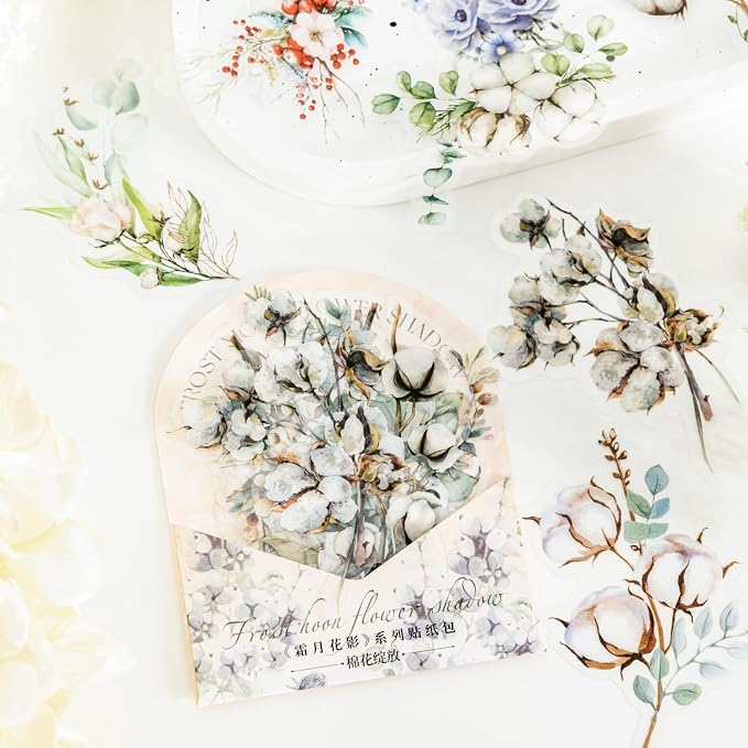 120 PCS Pastel Watercolor Nature Floral Botanical Stickers