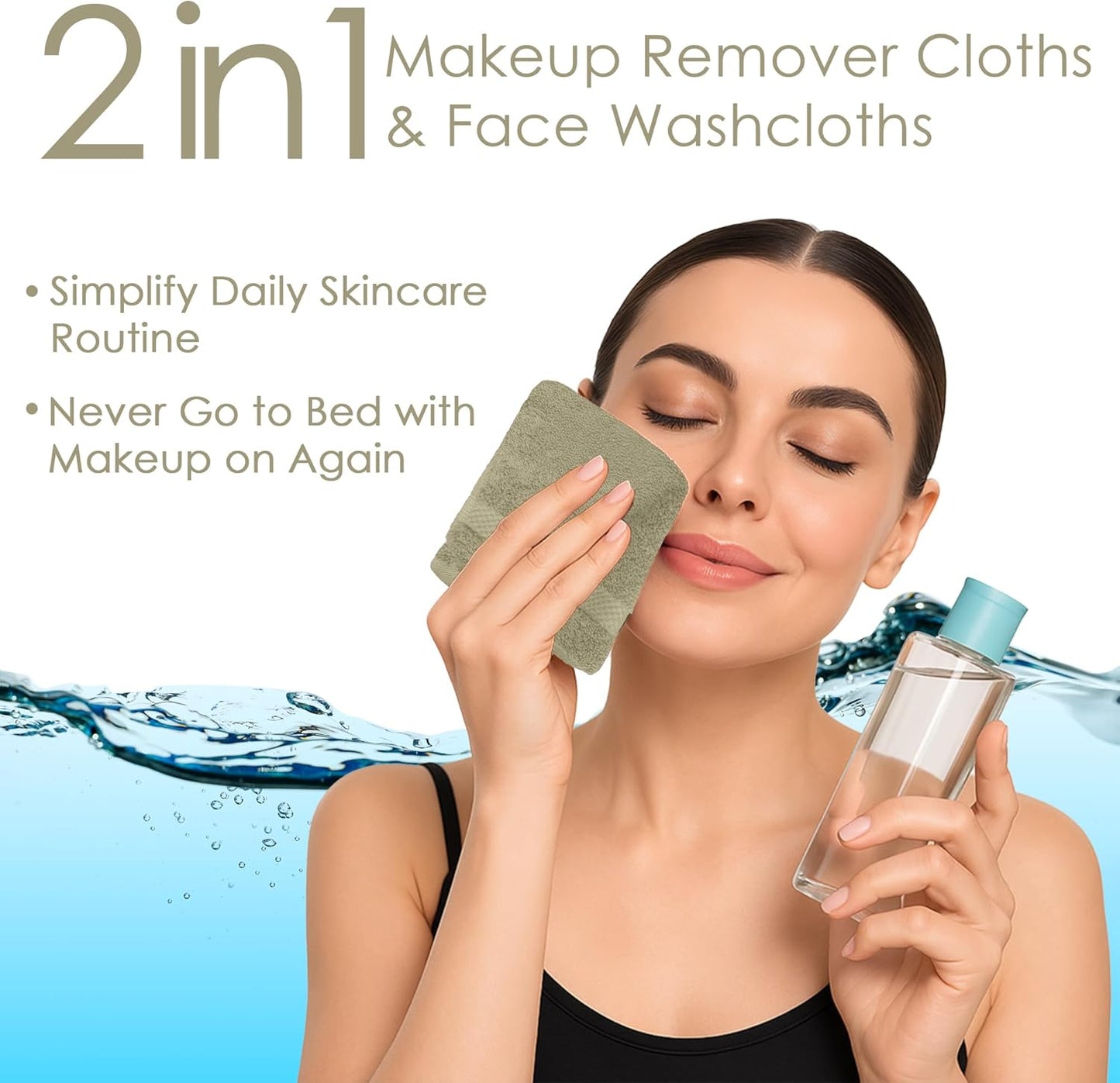 DAN RIVER 12-Pack Premium 100% Cotton Beige Face Towels – Reusable Face Towel Set, Soft & Absorbent Thin Wash Cloths for Bathroom & Body – Hand and Face Towels, 550 GSM (12x12 in)