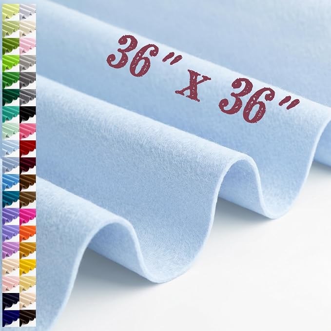 Large Felt Fabric Sheet 36 x 36 Inch, 1.6mm Thick | Soft nonwoven felt