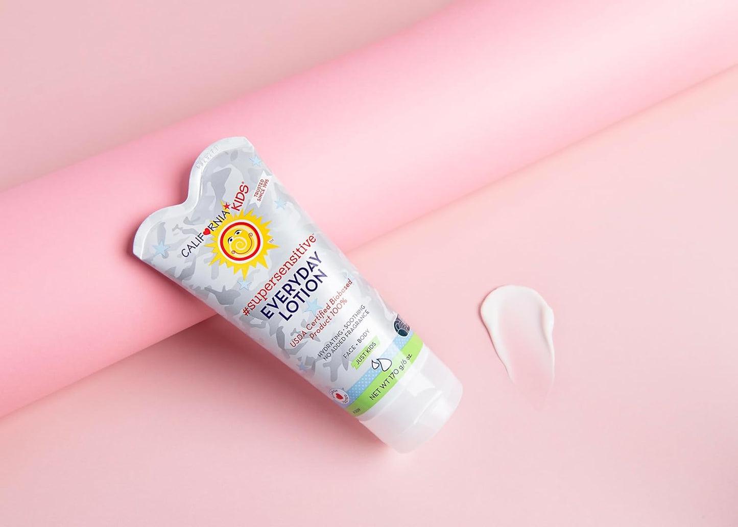 California Kids Lotion | Super Sensitive | 100% Plant-Based Moisturizer | Fragrance Free Lotion for Kids | Hypoallergenic | Aloe + Calendula | 6 oz.
