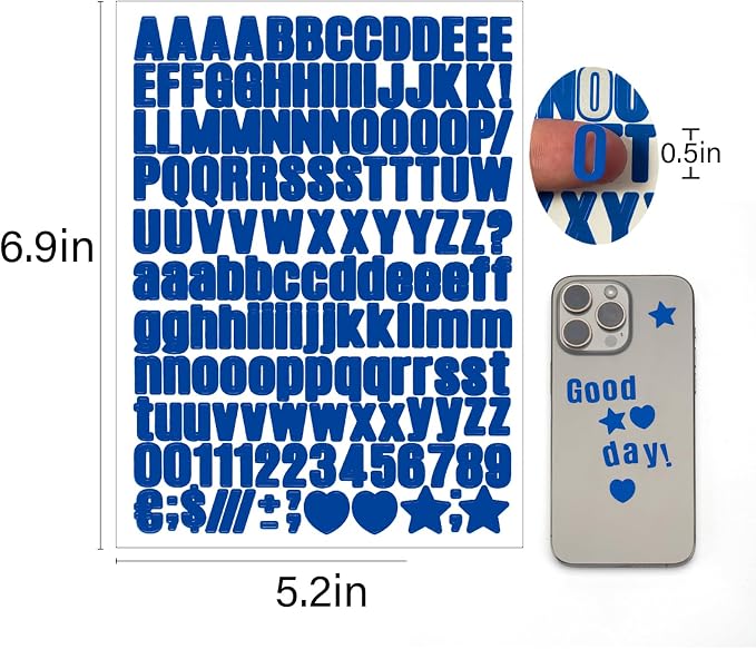 Letter Stickers, Mailbox Numbers, 0.5 Inch Waterproof Vinyl Alphabet | 1/2 Inch