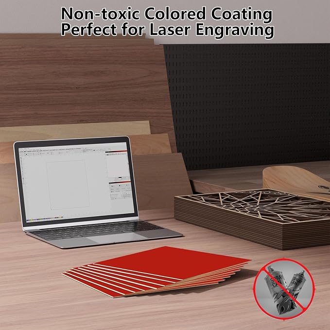 8 Pack Pre-Painted Colored Plywood Sheets, DIY Crafts, Models Making