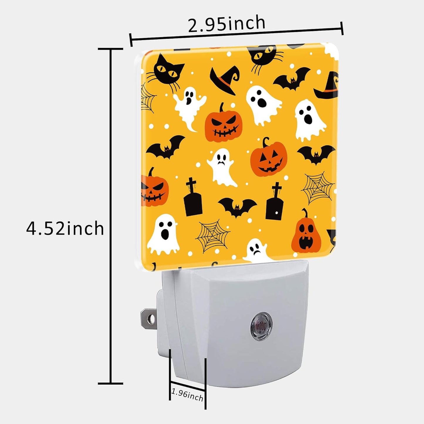 Halloween Pumpkin Bat Black Cat and Ghost Night Light for Kids, LED Night Light Plug into Wall with Dusk to Dawn Sensor for Girls Boys Room Decor, Hallway, Kitchen, Bathroom, Nursery, Stairs