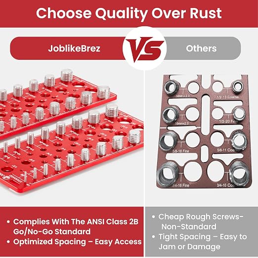Thread Checker, 60 Nut and Bolt Thread Checker, 20 Standard & 20 Metric & 20