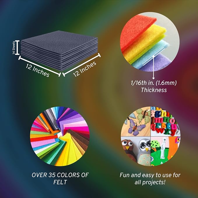 FabricLA Acrylic Felt Sheets for Crafts