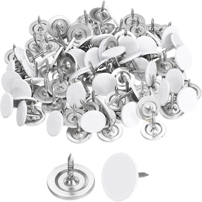 uxcell 150Pcs Upholstery Tacks, 11mmx10mm Flat Head Thumb Tack Decorative